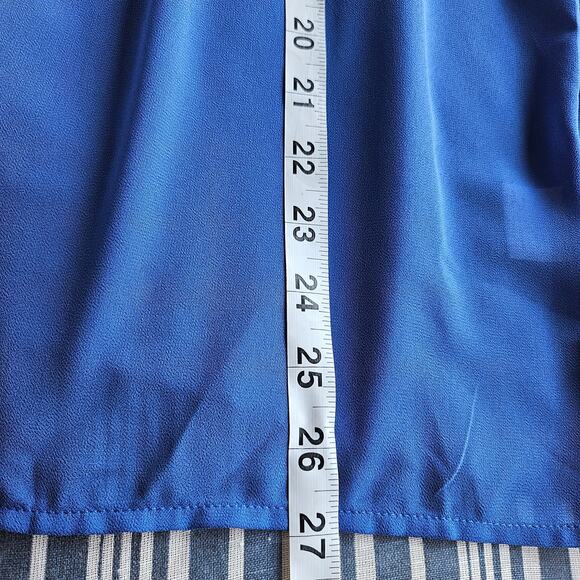blouse cold shoulder halter blue sz 2x - Picture 9 of 9